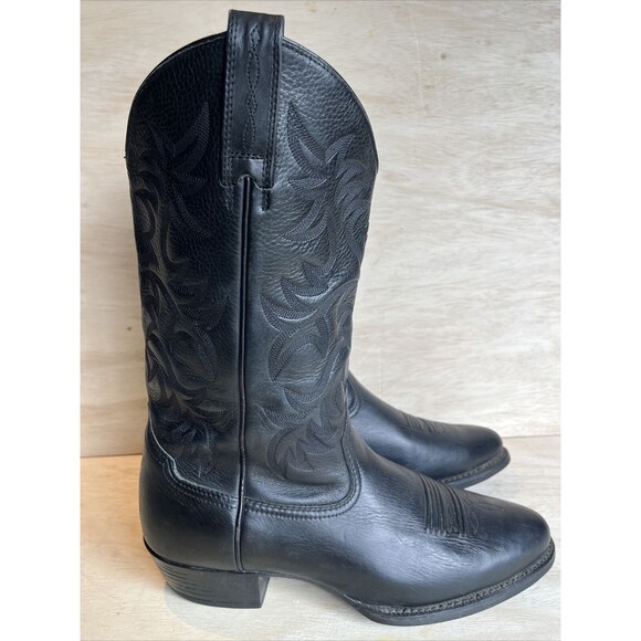 Ariat Mens Size 10 D Black Leather Cowboy Western Boots Style 34770 - Picture 7 of 13